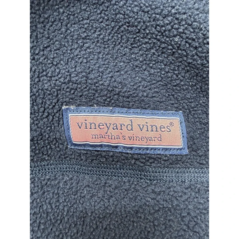 Vineyard Vines Fleece Vest Mens Medium Blue Full Zip Pockets 100310